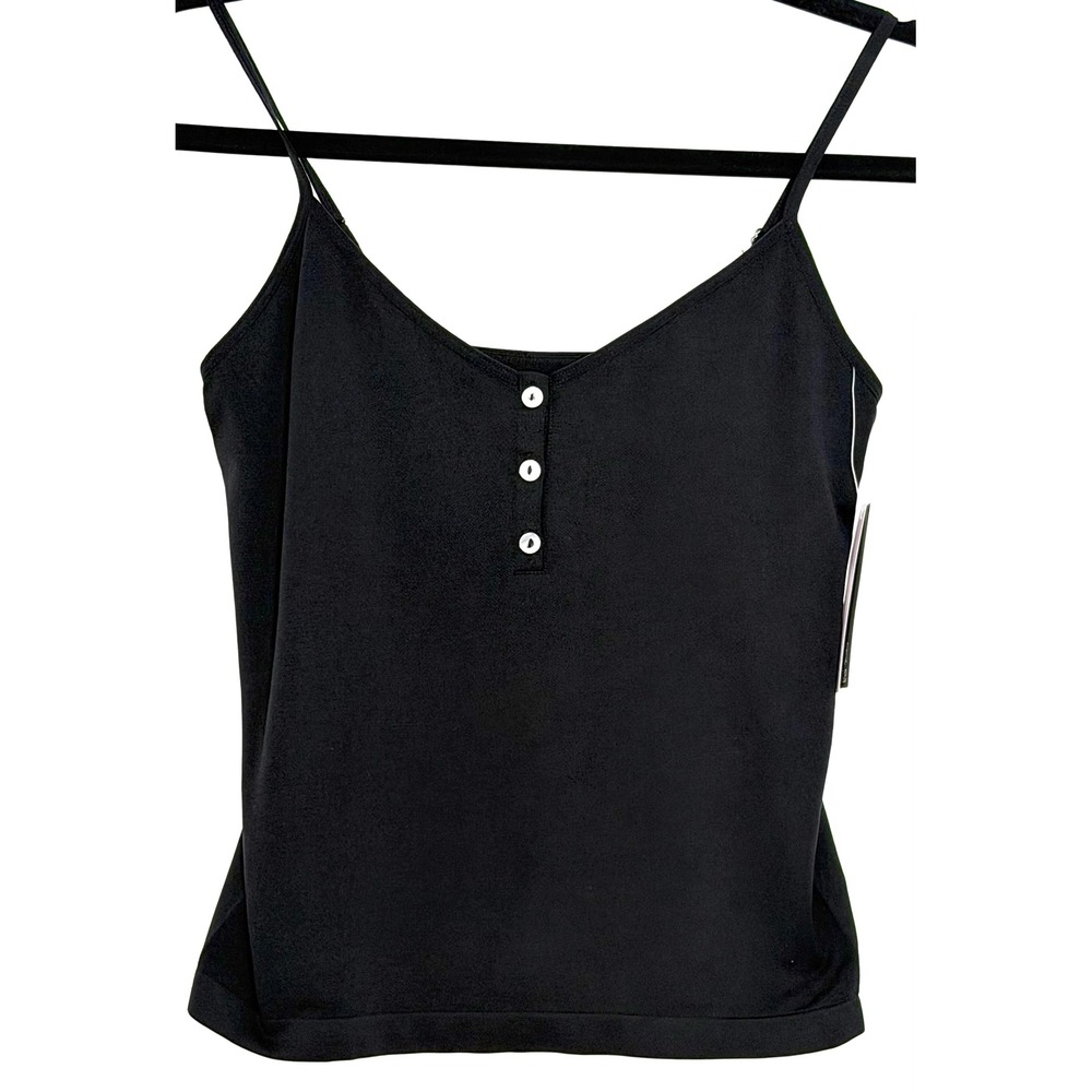 NWT Wild Fable Women's M Black Button Front Cami Tank Top